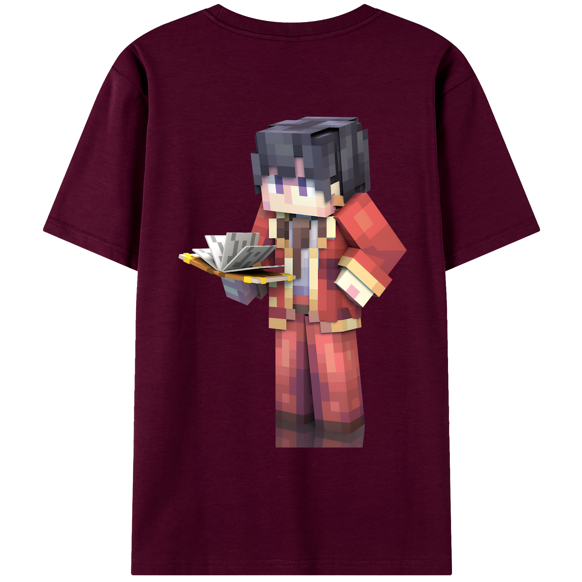 （画像用） マインクラフト ブロックの世界 Minecraft MC Block world レディース半袖Tシャツ(バックプリント)